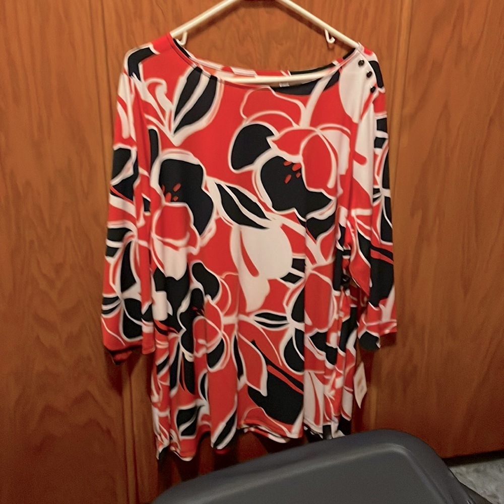 3/4 sleeve print blouse